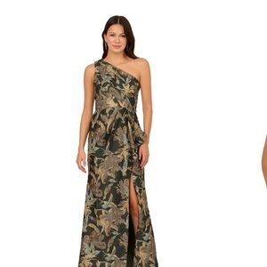 Elegant One-Shoulder Floral Dress